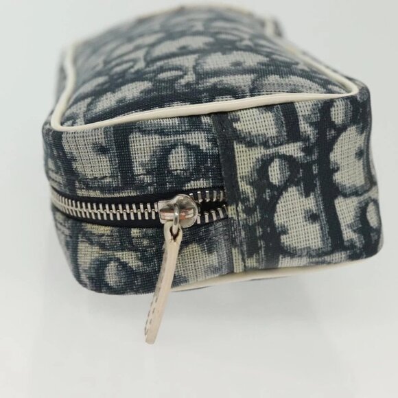 Christian Dior Trotter Canvas Pouch PVC Navy Silver Auth bs28793 - Picture 8 of 16